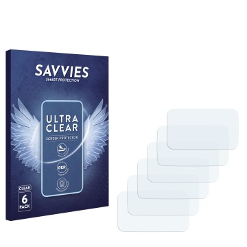 Parte frontale di una confezione del prodotto con il logo del marchio Savvies. Accanto si trova la protezione per lo schermo c