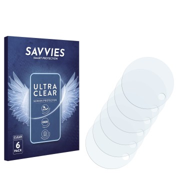 Parte frontale di una confezione del prodotto con il logo del marchio Savvies. Accanto si trova la protezione per lo schermo c