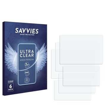 Face avant d’un emballage produit avec le logo de la marque Savvies. À côté se trouve la protection d’écran correspondante.