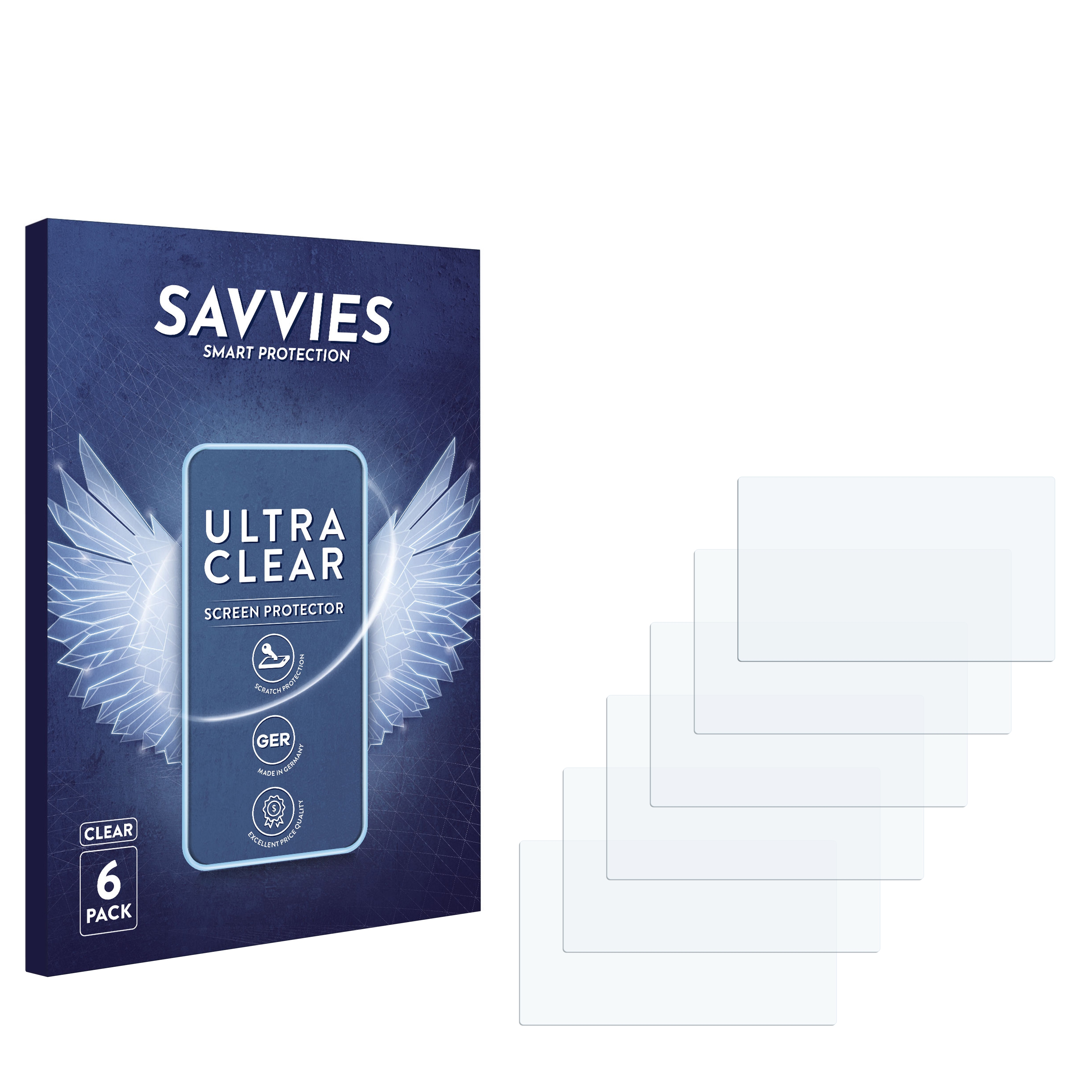 Savvies Film Protection d/écran pour Logicom Mappy Ulti E538T 6 Pi/èces Ultra Clair