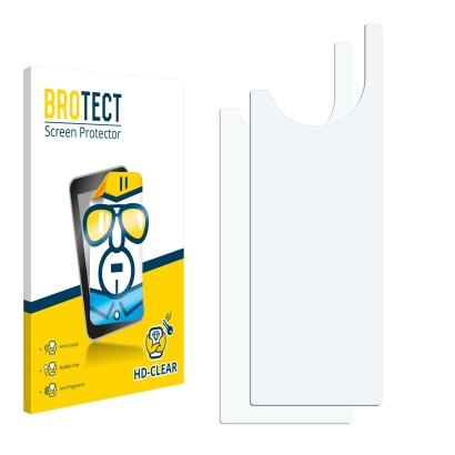 Parte frontal de un envase de producto con el logotipo de la marca BROTECT. Al lado está el protector de pantalla correspondie