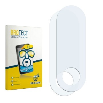 Parte frontal de un envase de producto con el logotipo de la marca BROTECT. Al lado está el protector de pantalla correspondie