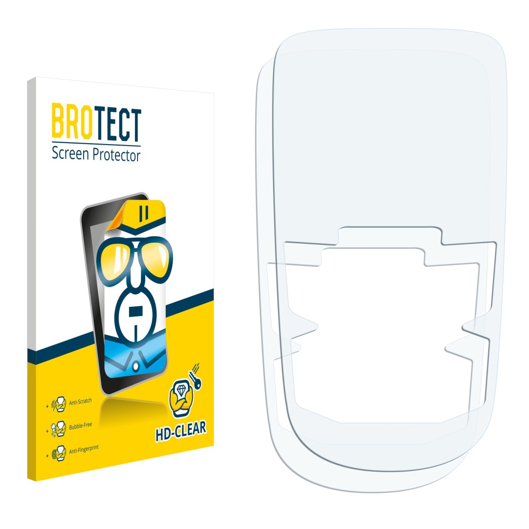 Front side of a product packaging with the brand logo BROTECT. Next to it is the corresponding screen protector.