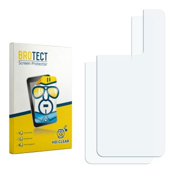 Face avant d’un emballage produit avec le logo de la marque BROTECT. À côté se trouve la protection d’écran correspondante.