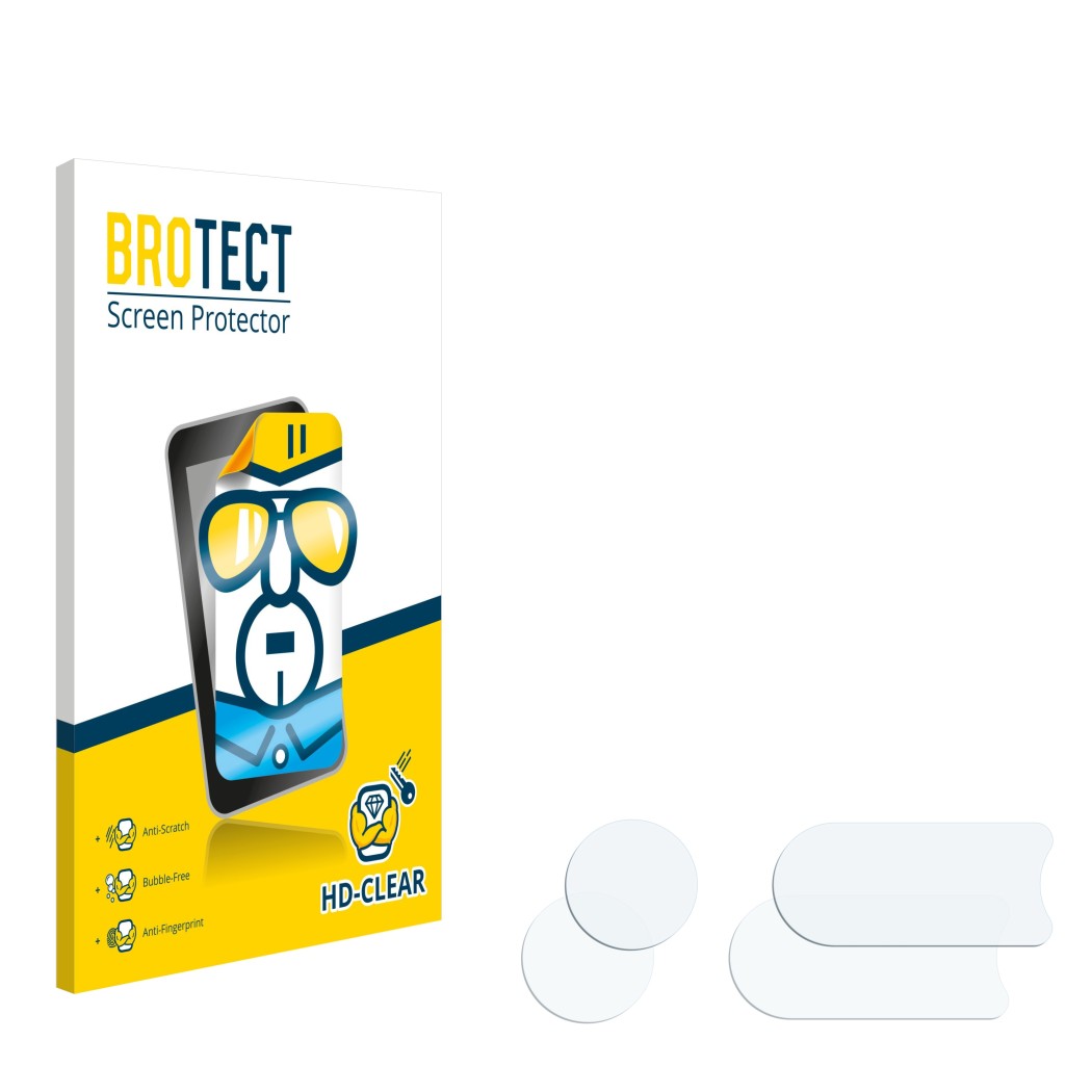 Face avant d’un emballage produit avec le logo de la marque BROTECT. À côté se trouve la protection d’écran correspondante.