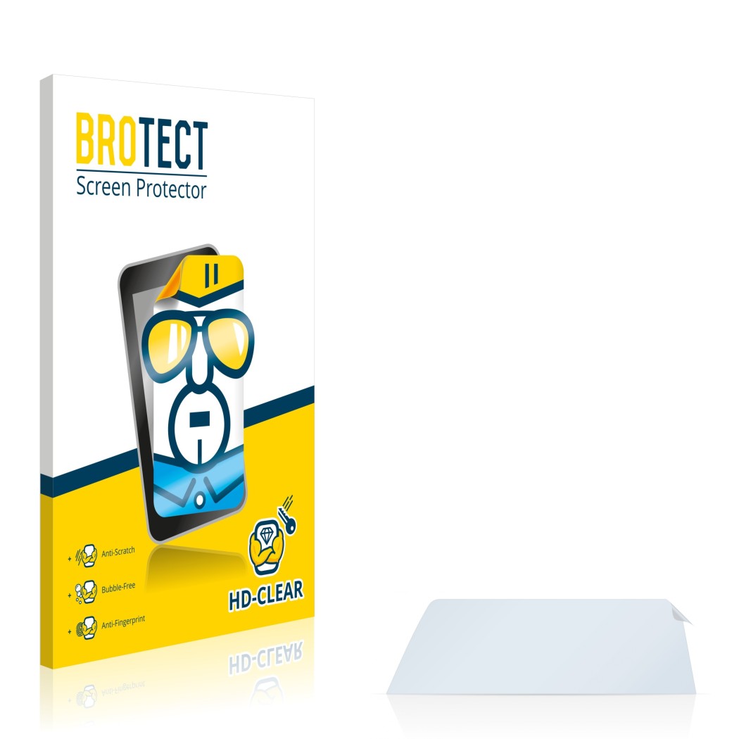 Vorderseite einer Produktverpackung mit dem Markenlogo BROTECT. Daneben ist der zugehörige Displayschutz.