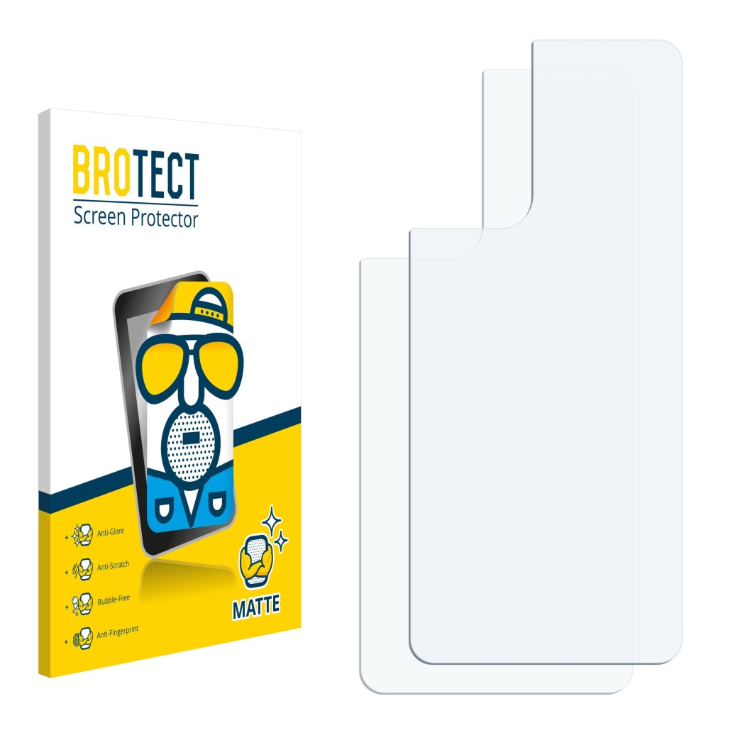 Parte frontal de un envase de producto con el logotipo de la marca BROTECT. Al lado está el protector de pantalla correspondie