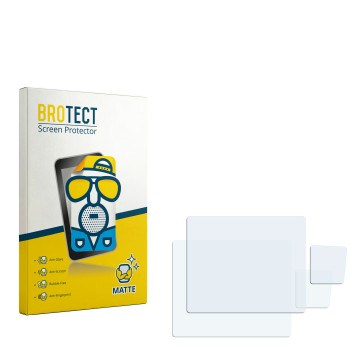 Parte frontal de un envase de producto con el logotipo de la marca BROTECT. Al lado está el protector de pantalla correspondie