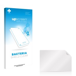 Parte frontal de un envase de producto con el logotipo de la marca upscreen. Al lado está el protector de pantalla correspondi