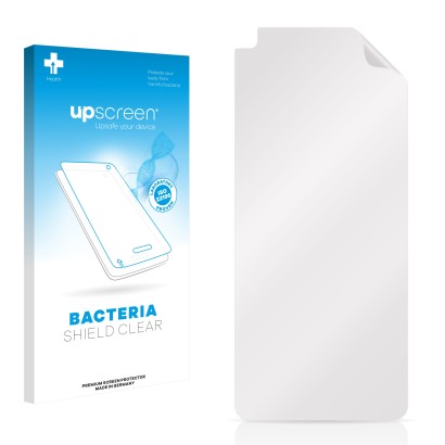 Face avant d’un emballage produit avec le logo de la marque upscreen. À côté se trouve la protection d’écran correspondante.