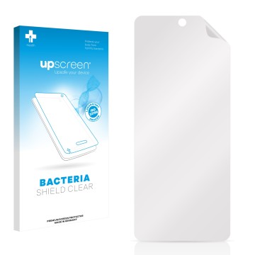 Front side of a product packaging with the brand logo upscreen. Next to it is the corresponding screen protector.