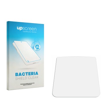 Parte frontal de un envase de producto con el logotipo de la marca upscreen. Al lado está el protector de pantalla correspondi