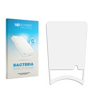 Front side of a product packaging with the brand logo upscreen. Next to it is the corresponding screen protector.