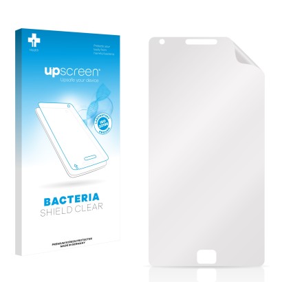 Front side of a product packaging with the brand logo upscreen. Next to it is the corresponding screen protector.