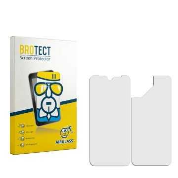 Vorderseite einer Produktverpackung mit dem Markenlogo BROTECT. Daneben ist der zugehörige Displayschutz.
