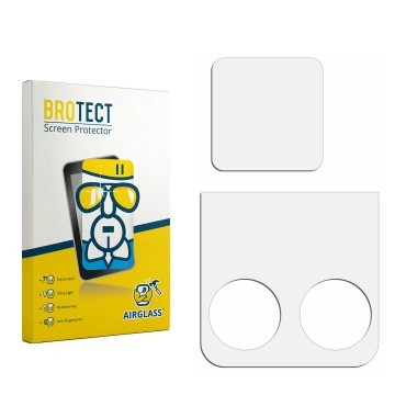 Parte frontal de un envase de producto con el logotipo de la marca BROTECT. Al lado está el protector de pantalla correspondie