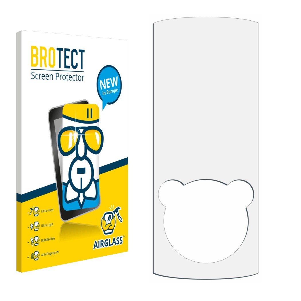 Vorderseite einer Produktverpackung mit dem Markenlogo BROTECT. Daneben ist der zugehörige Displayschutz.
