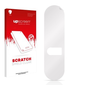 Front side of a product packaging with the brand logo upscreen. Next to it is the corresponding screen protector.