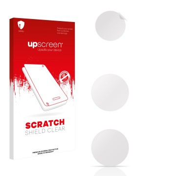 Face avant d’un emballage produit avec le logo de la marque upscreen. À côté se trouve la protection d’écran correspondante.