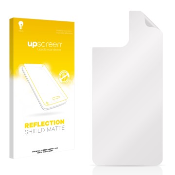 Parte frontale di una confezione del prodotto con il logo del marchio upscreen. Accanto si trova la protezione per lo schermo 