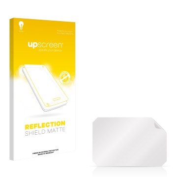 Front side of a product packaging with the brand logo upscreen. Next to it is the corresponding screen protector.