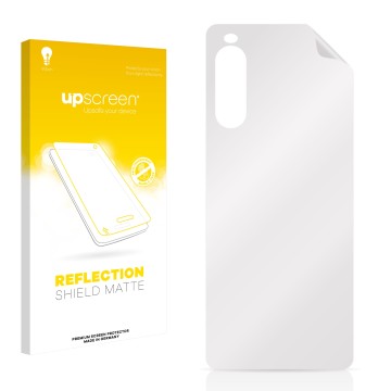 Face avant d’un emballage produit avec le logo de la marque upscreen. À côté se trouve la protection d’écran correspondante.