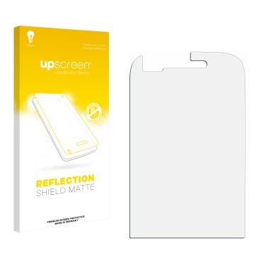 Face avant d’un emballage produit avec le logo de la marque upscreen. À côté se trouve la protection d’écran correspondante.