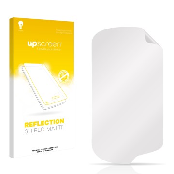 Face avant d’un emballage produit avec le logo de la marque upscreen. À côté se trouve la protection d’écran correspondante.