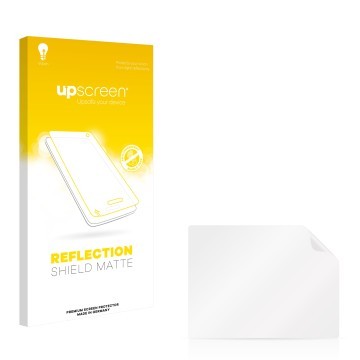 Face avant d’un emballage produit avec le logo de la marque upscreen. À côté se trouve la protection d’écran correspondante.