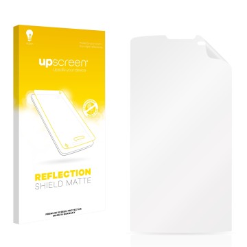 Front side of a product packaging with the brand logo upscreen. Next to it is the corresponding screen protector.