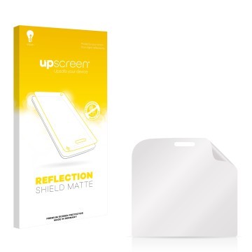 Parte frontale di una confezione del prodotto con il logo del marchio upscreen. Accanto si trova la protezione per lo schermo 