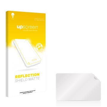 Parte frontale di una confezione del prodotto con il logo del marchio upscreen. Accanto si trova la protezione per lo schermo 