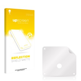 Vorderseite einer Produktverpackung mit dem Markenlogo upscreen. Daneben ist der zugehörige Displayschutz.