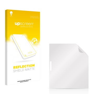 Face avant d’un emballage produit avec le logo de la marque upscreen. À côté se trouve la protection d’écran correspondante.