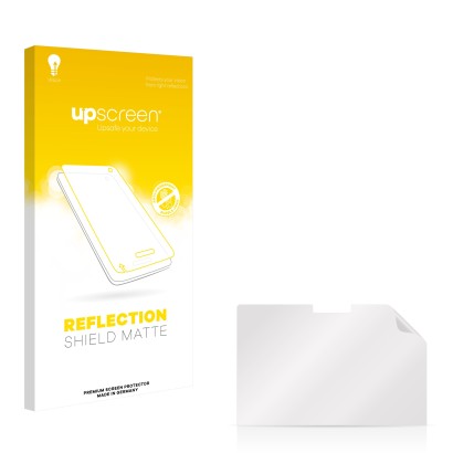 Parte frontale di una confezione del prodotto con il logo del marchio upscreen. Accanto si trova la protezione per lo schermo 