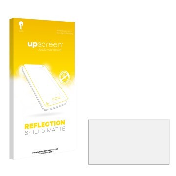 Face avant d’un emballage produit avec le logo de la marque upscreen. À côté se trouve la protection d’écran correspondante.