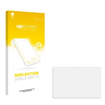 Face avant d’un emballage produit avec le logo de la marque upscreen. À côté se trouve la protection d’écran correspondante.