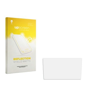 Face avant d’un emballage produit avec le logo de la marque upscreen. À côté se trouve la protection d’écran correspondante.