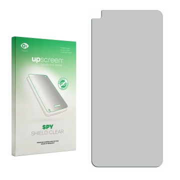 Front side of a product packaging with the brand logo upscreen. Next to it is the corresponding screen protector.