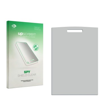 Face avant d’un emballage produit avec le logo de la marque upscreen. À côté se trouve la protection d’écran correspondante.