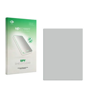 Vorderseite einer Produktverpackung mit dem Markenlogo upscreen. Daneben ist der zugehörige Displayschutz.