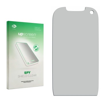 Face avant d’un emballage produit avec le logo de la marque upscreen. À côté se trouve la protection d’écran correspondante.
