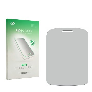 Face avant d’un emballage produit avec le logo de la marque upscreen. À côté se trouve la protection d’écran correspondante.