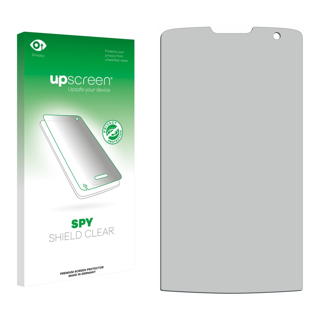 Front side of a product packaging with the brand logo upscreen. Next to it is the corresponding screen protector.