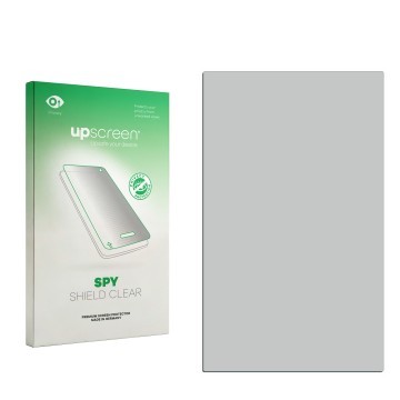 Face avant d’un emballage produit avec le logo de la marque upscreen. À côté se trouve la protection d’écran correspondante.