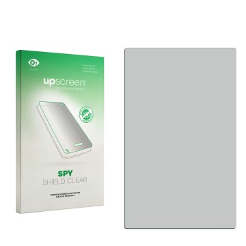 Face avant d’un emballage produit avec le logo de la marque upscreen. À côté se trouve la protection d’écran correspondante.