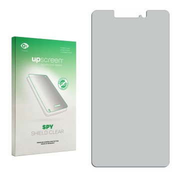 Vorderseite einer Produktverpackung mit dem Markenlogo upscreen. Daneben ist der zugehörige Displayschutz.