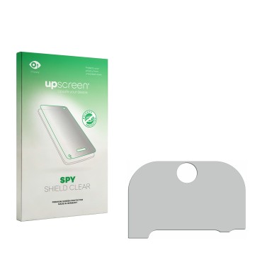 Parte frontale di una confezione del prodotto con il logo del marchio upscreen. Accanto si trova la protezione per lo schermo 