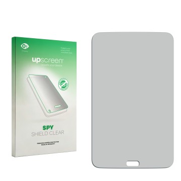 Vorderseite einer Produktverpackung mit dem Markenlogo upscreen. Daneben ist der zugehörige Displayschutz.
