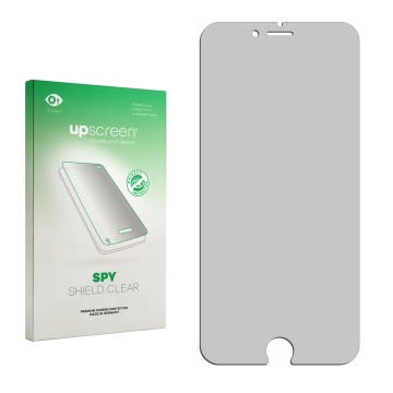 Face avant d’un emballage produit avec le logo de la marque upscreen. À côté se trouve la protection d’écran correspondante.
